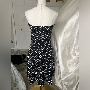 Vintage Y2K Street Code Black & White Polka Dot Strapless Dress – Made in USA